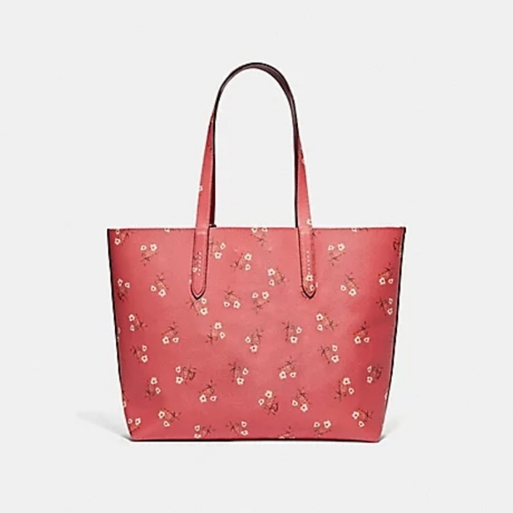 COACH NWOT Leatherware Highline Tote Coral Pink Floral #55181 - Picture 12 of 13